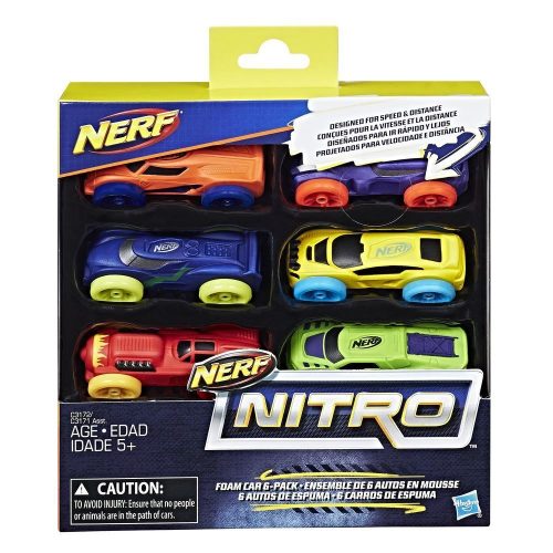 NERF Nitro szivacs kisautó készlet 1. (6 db-os)