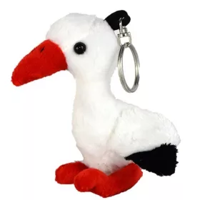 Plüss gólya kulcstartó (12 cm)