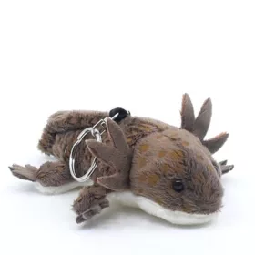 Barna axolotl plüss kulcstartó (10 cm)