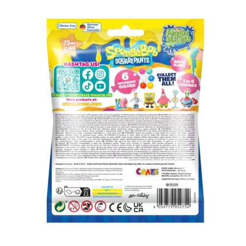 Craze Magic Slime Bag Surprise SpongeBob meglepetés slime (1 db)