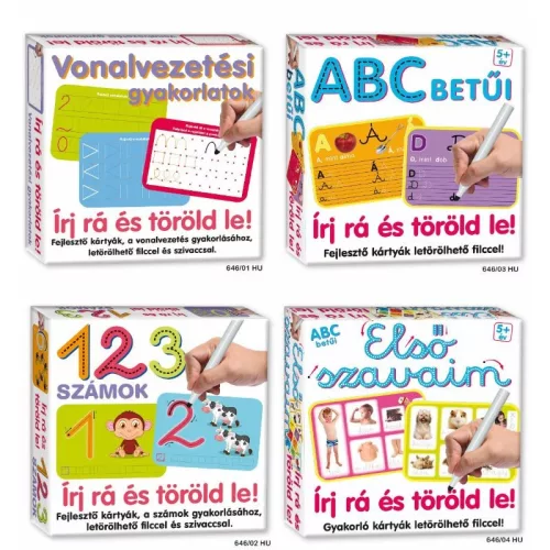 Írj rá és töröld le fejlesztő kártyák – Vonalvezetési gyakorlatok