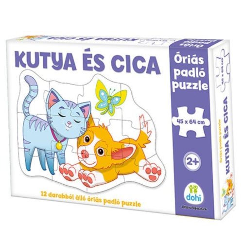 Óriás padló puzzle - Kutya és Cica