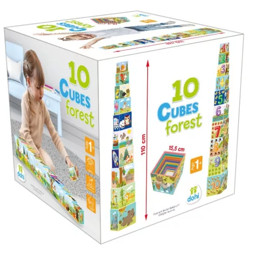 10 Cubes torony – Erdő kockarakosgatós építőjáték