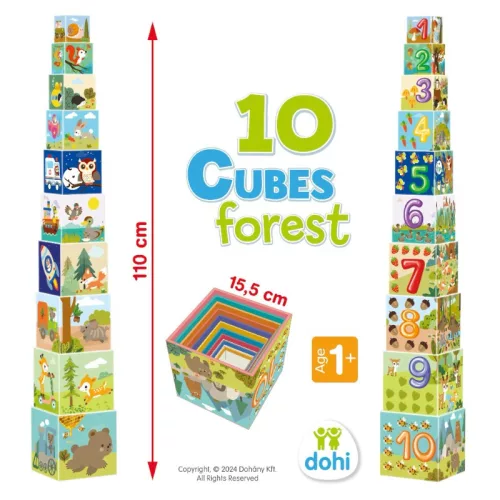 10 Cubes torony – Erdő kockarakosgatós építőjáték
