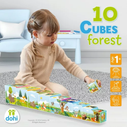 10 Cubes torony – Erdő kockarakosgatós építőjáték