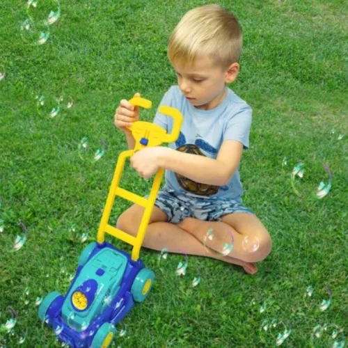 FruBlu fényeffektes szappanbuborék fújó fűnyíró – 0,4 liter