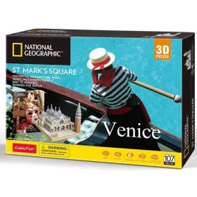 CubicFun DS0980 Nat. Geo 3D Puzzle - Velence, Szent Márk tér fotóalbummal (107 db)