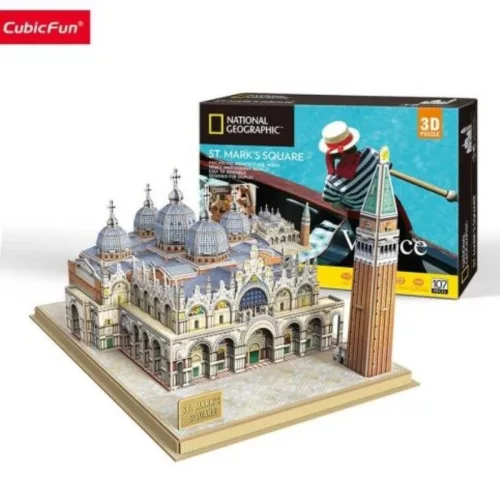 CubicFun DS0980 Nat. Geo 3D Puzzle - Velence, Szent Márk tér fotóalbummal (107 db)