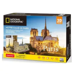 CubicFun DS0986 Nat. Geo 3D puzzle – Párizs, Notre-Dame fotóalbummal (128 db)