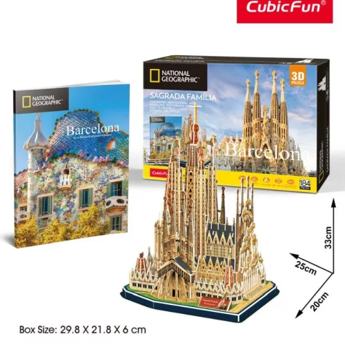 CubicFun DS0986 Nat. Geo 3D puzzle – Párizs, Notre-Dame fotóalbummal (128 db)