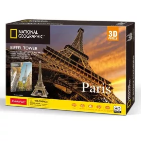 CubicFun DS0998 Nat. Geo 3D puzzle – Párizs, Eiffel torony (80 db)