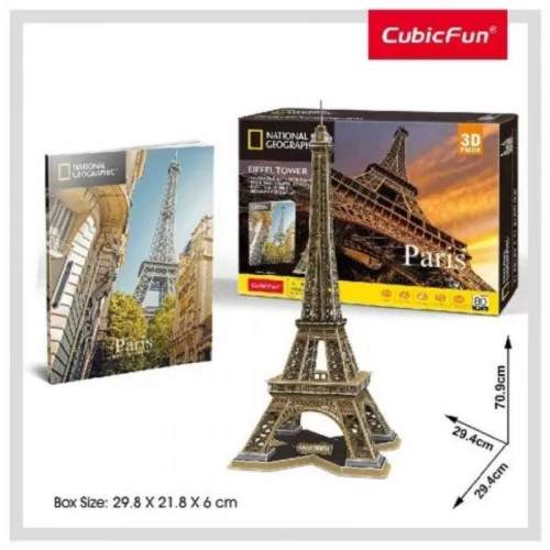CubicFun DS0998 Nat. Geo 3D puzzle – Párizs, Eiffel torony (80 db)