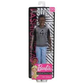 Barbie Fashionistas barátok játékbaba – Barna hajú fiú baba fekete pólóban (130)