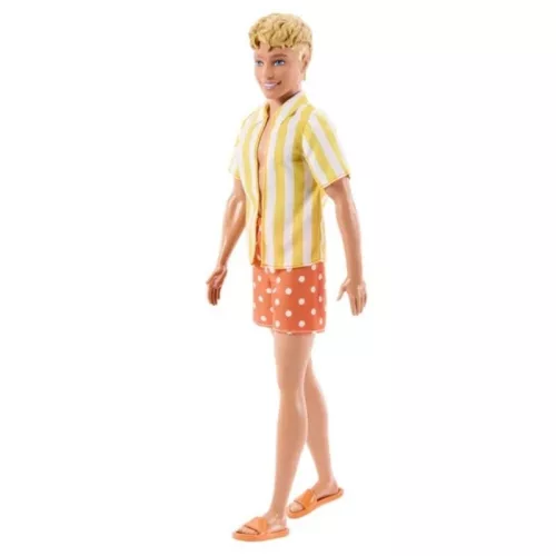 Barbie Fashionistas Ken baba – sárga-fehér csíkos ingben és pöttyös nadrágban (#252)