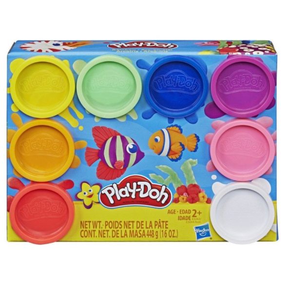 Play-Doh Tégelyes gyurmakészlet (8db-os) - Szivárvány