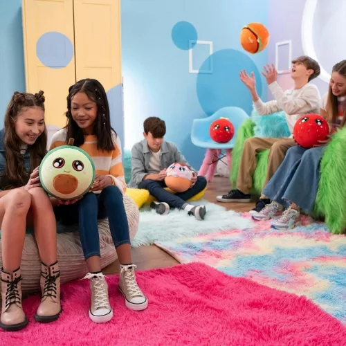 Eolo Toys Biggies felfújható mini plüss eper (20 cm)