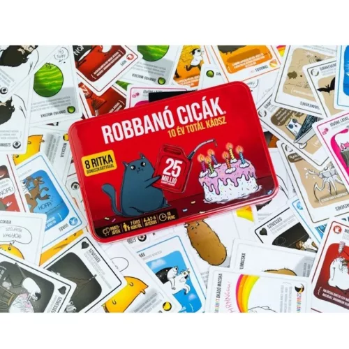Robbanó cicák társasjáték – 10 éves jubileumi kiadás