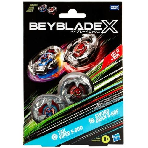 Beyblade X Dual Pack Tail Viper 5-80O vs. Sword Dran 3-60F pörgettyű szett