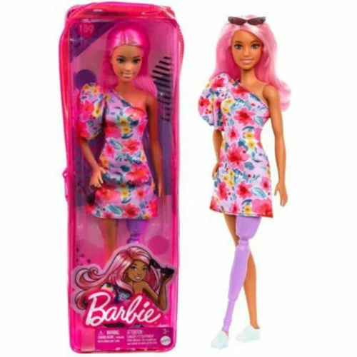 Barbie Fashionistas barátok – Lány baba virágos ruhában, lábprotézissel