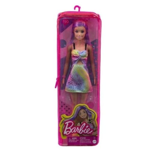 Barbie Fashionistas barátok - Stílusos lány baba színes ruhában (190)