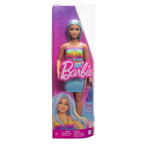Barbie Fashionista barátnők stílusos divatbaba - 65. Évfordulós baba Szivárványos topban
