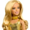 Barbie Fashionista barátnők stílusos divatbaba - 65. Évfordulós baba arany ruhában