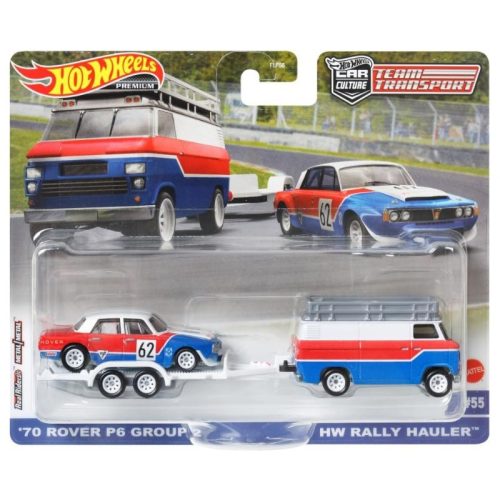 Hot Wheels Premium Team Transport - 70 Rover P6 Group 2 - HW Rally Hauler