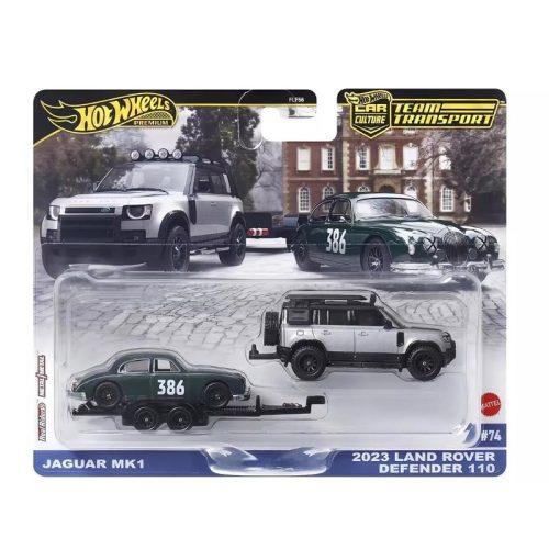 Hot Wheels Premium Team Transport - Jaguar MK1 2023 Land Rover Defender 110