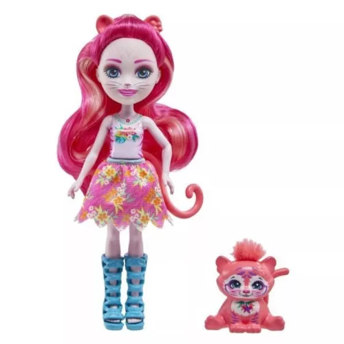 EnchanTimals játékszett – Texie Tiger és Sabre, a rózsaszín tigris játékfigura szett