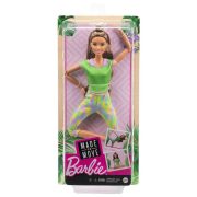 Barbie hajlékony jógababa zöld ruhában