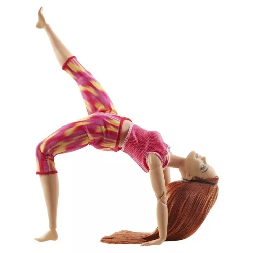 Barbie hajlékony játékbaba piros ruhában