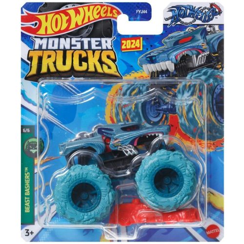 Hot Wheels Monster Trucks játékautó kilapítható gumiautóval Beast Bashers 6/6 - Hotweiler 2024