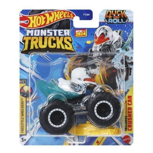 Hot Wheels Monster Trucks játékautó kilapítható gumiautóval - Duck N' Roll 2024 - Freestyle Wreckers 11/12