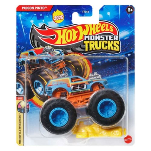 Hot Wheels Monster Trucks játékautó kilapítható gumiautóval Freestyle Wreckers 3/12 - Poison Pinto