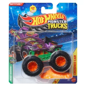 Hot Wheels Monster Trucks játékautó kilapítható gumiautóval – Beast Bashers Battitude 4/6, 1:64