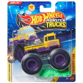 Hot Wheels Monster Trucks Freestyle Wreckers kisautó – Jeep FC, összelapítható autóval, 1:64, 3/11