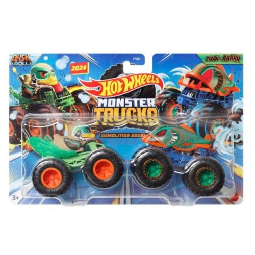 Hot Wheels Monster Trucks Demolition Doubles - Duck N' Roll és Piranh-Ahhhh játékautó