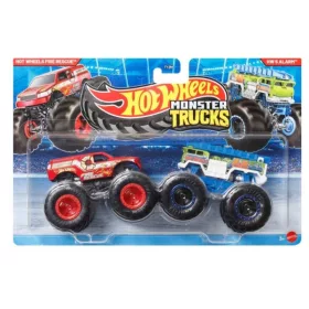 Hot Wheels Monster Trucks Demolition Doubles – HW Fire Rescue és HW 5 Alarm kisautó, 2 db