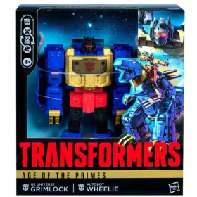 Transformers Age of the Primes Leader Class G2 Universe Grimlock és Autobot Wheelie játékfigura
