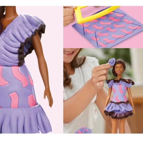 Play-Doh Barbie Fashionista Fodros Ruhák ruhatervező gyurmaszett Barbie babával