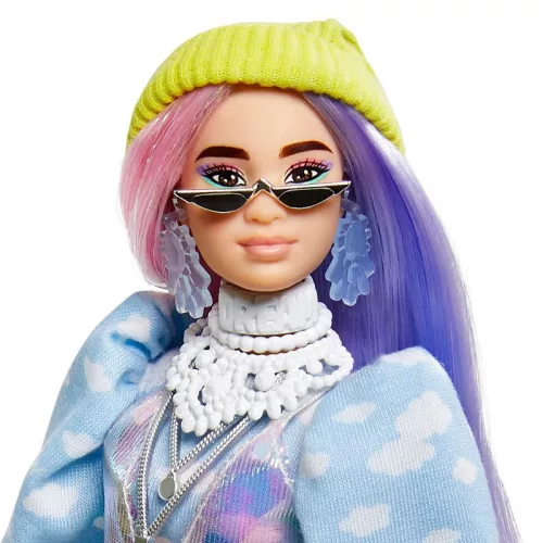 Barbie Extravagáns baba kisállattal - Felhős ruhában