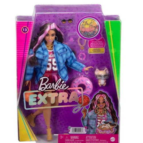 Barbie Extravagáns baba csivavával - Kockás kék kabátban