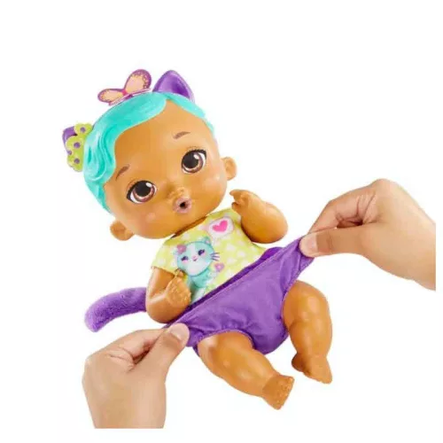 My Garden Baby Édi bédi Gondoskodás játékbaba – pisiلő, barna szemű cica baba