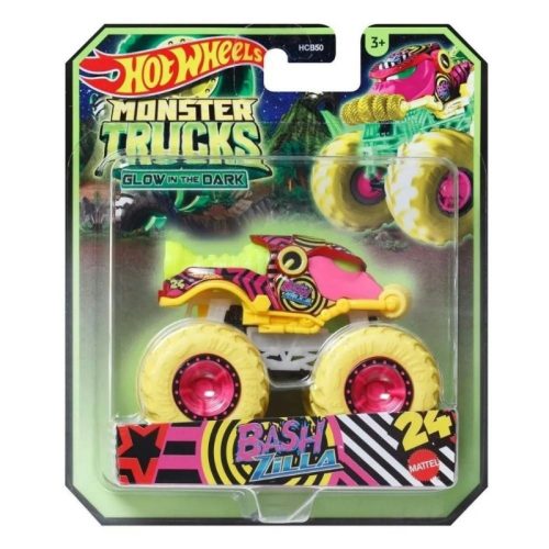 Hot Wheels Monster Trucks Glow in the Dark 1:64 sötétben világító autó - Bash Zilla