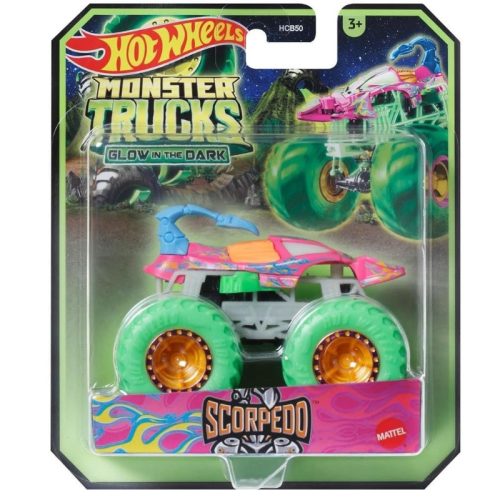 Hot Wheels Monster Trucks Glow in the Dark 1:64 sötétben világító autó - Scorpedo