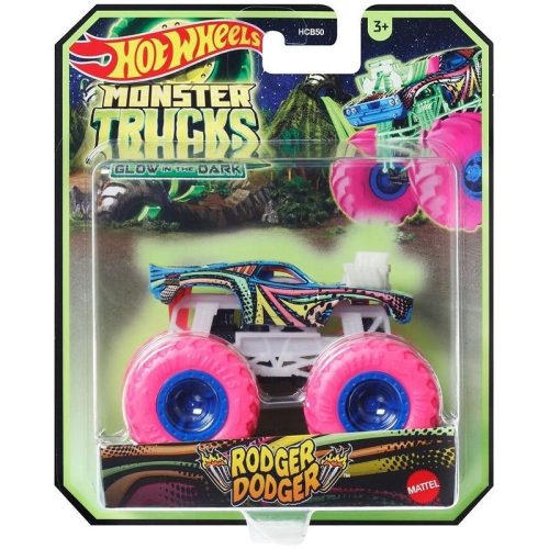 Hot Wheels Monster Trucks Glow in the Dark 1:64 sötétben világító autó - Rodger Dodger