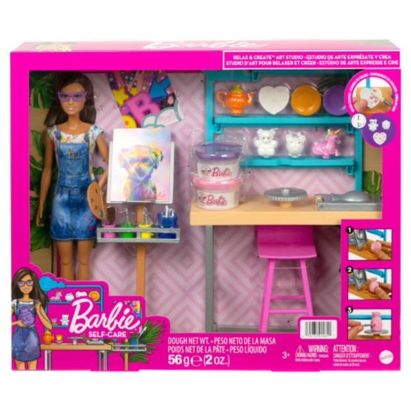 Barbie Feltöltődés - Műterem játékszett gyurmával és babával