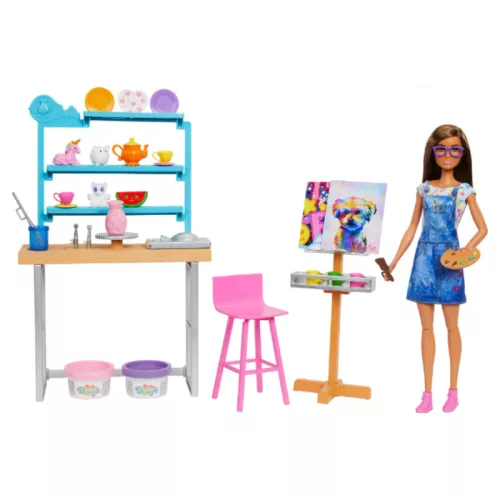 Barbie Feltöltődés műterem játékszett gyurmával és babával