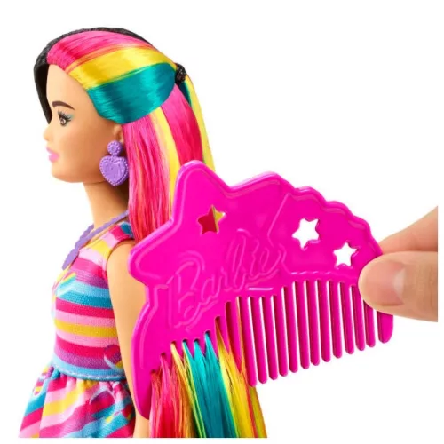 Barbie Totally Hair játékbaba szívecskés hajdísszel