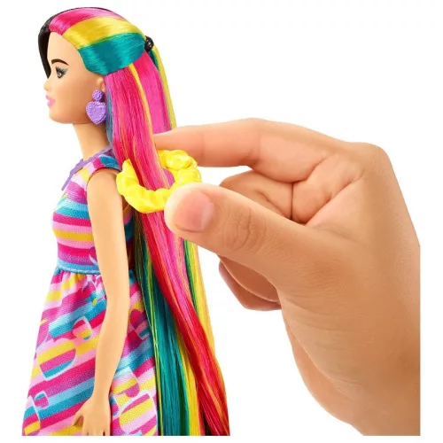 Barbie Totally Hair játékbaba szívecskés hajdísszel